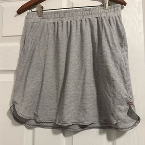 Toad & Co Eco Gray Striped Women's Mini Skirt with Pockets